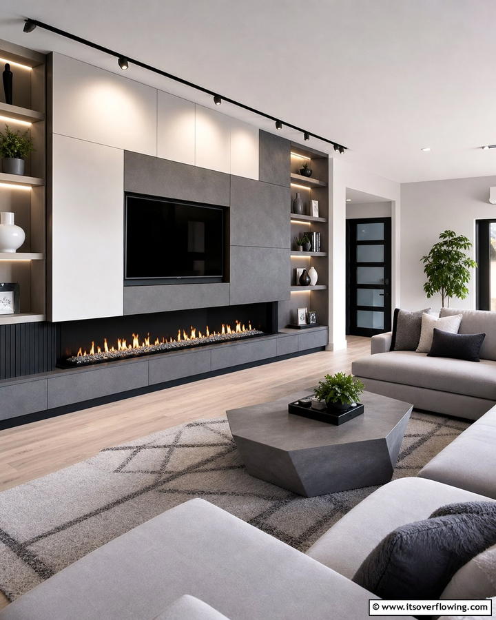 Modular Fireplace System - 21 Modern Fireplace Ideas for Cozy Contemporary Living Rooms