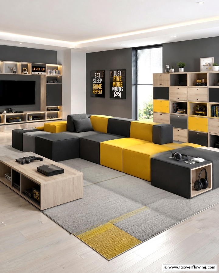 Modular Furniture - 25 Small Game Room Ideas for Fun and Entertainment