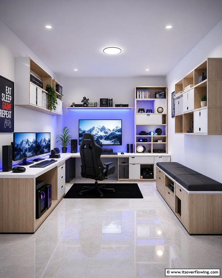 Modular Furniture Choices - 21 Gaming Bedroom Ideas for an Immersive Entertainment Setup