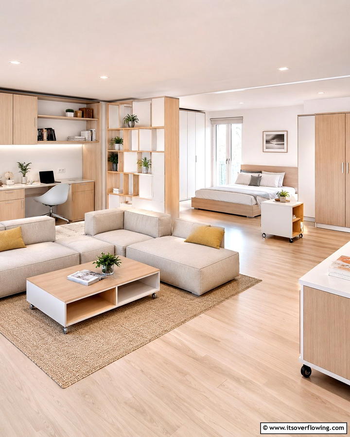 Modular Layout Configuration - 30 Studio Apartment Ideas to Maximize Small Space Efficiency