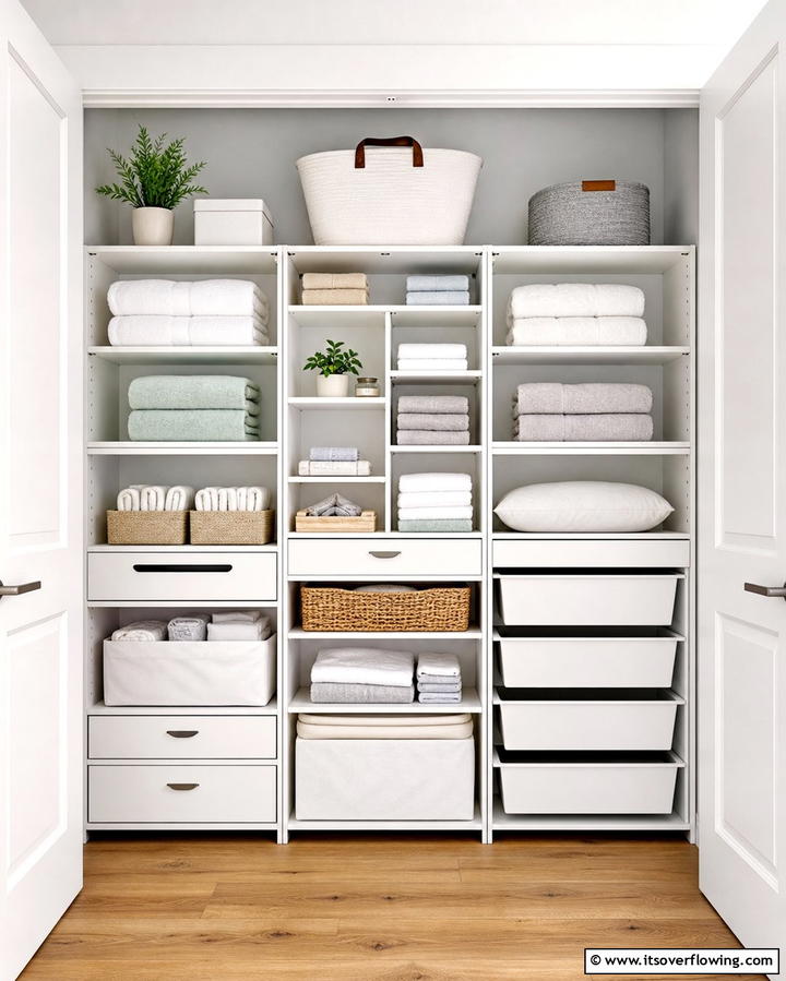 Modular Organizer Units - 30 Linen Closet Organization Ideas for Maximized Storage