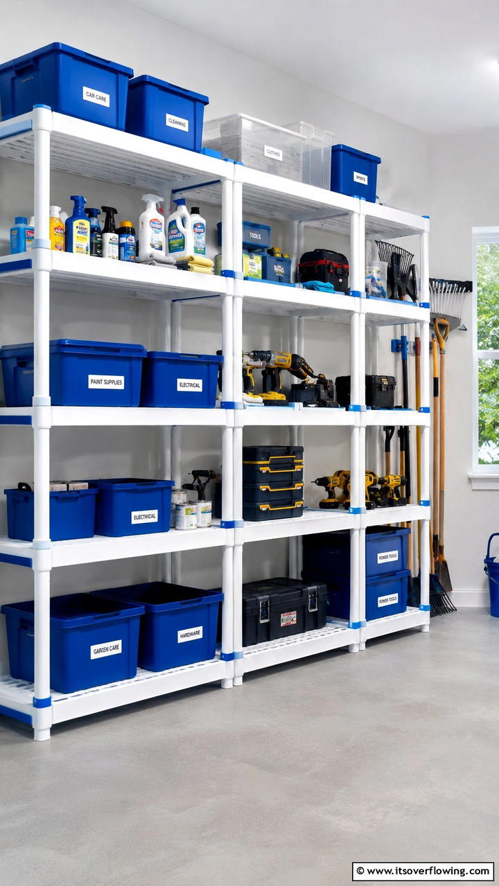 Modular Plastic Shelving - 30 Garage Shelving Ideas for Clutter-Free Storage