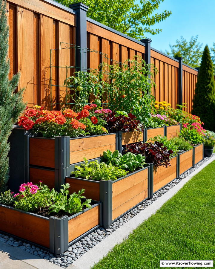 Modular Raised Beds - 20 Raised Garden Bed Along Fence Ideas for Your Yard