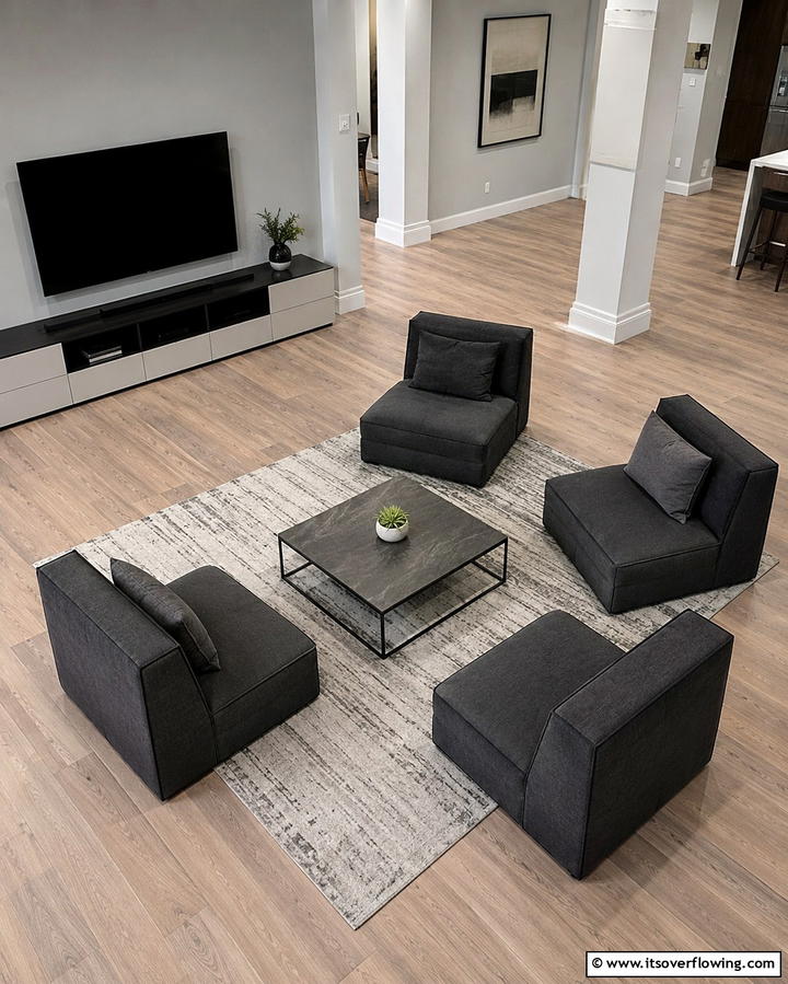 Modular Seating Arrangements - 25 Small Apartment Ideas for Guys- Stylish & Functional