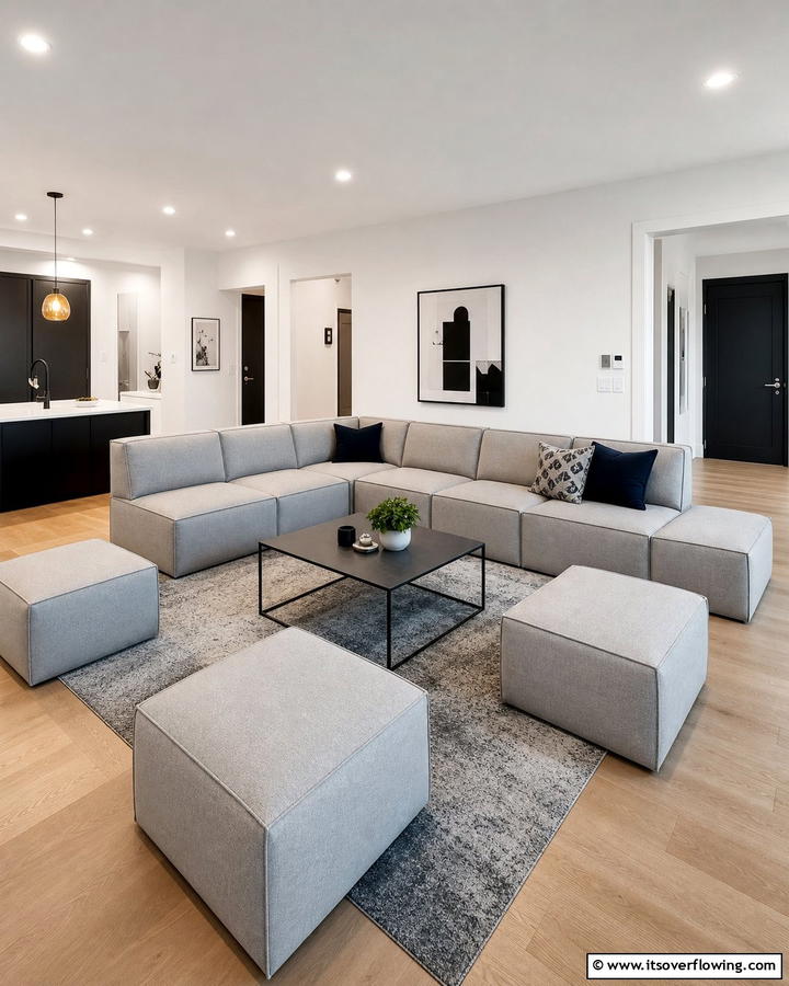 Modular Seating Arrangements - 21 Minimalist Apartment Ideas to Maximize Small Spaces