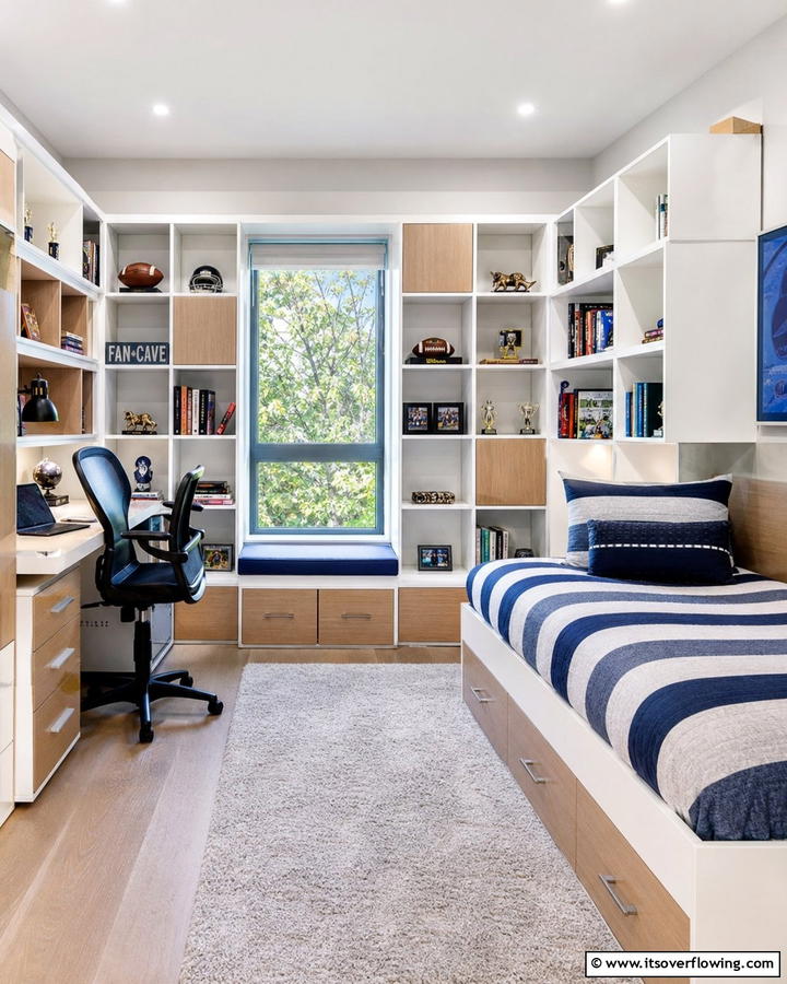 Modular Shelving Units - 25 Boys Dorm Room Ideas for Stylish Spaces