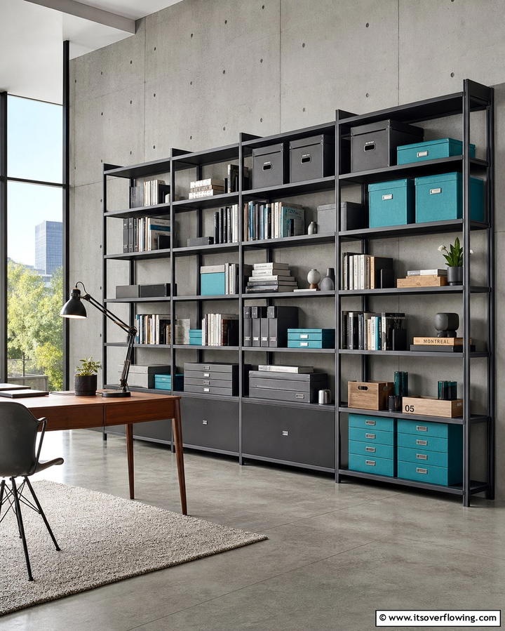 Modular Shelving Units for Flexibility - 25 Office Shelving Ideas to Maximize Storage and Style