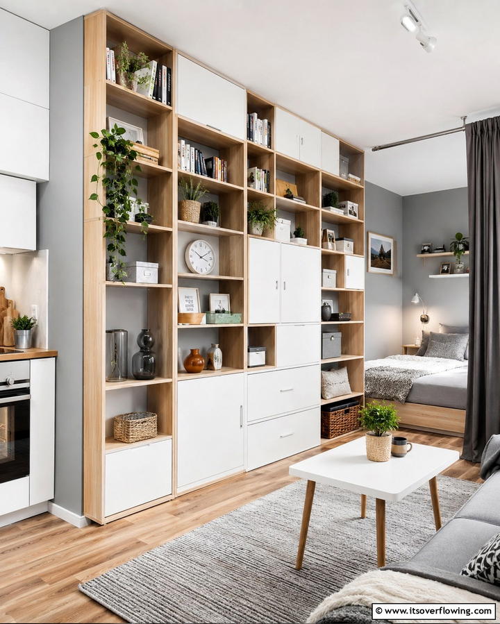 Modular Shelving Units - 20 Studio Furniture Ideas for Small Spaces