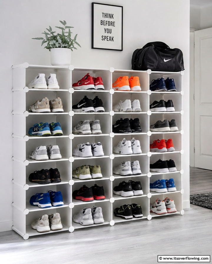 Modular Shoe Shelving - 25 Smart Garage Shoe Storage Ideas for Organization