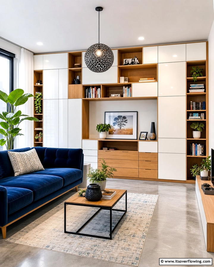 Modular Storage Units - 30 Living Room Storage Ideas to Declutter Your Space