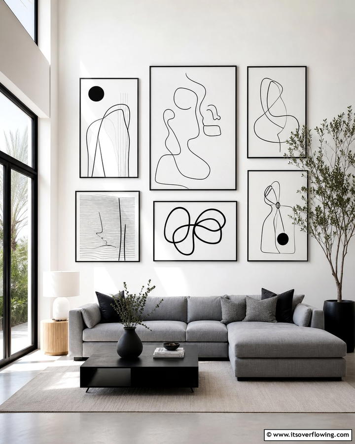 Monochromatic Artwork - 25 Scandinavian Interior Design Ideas for Minimalist Homes