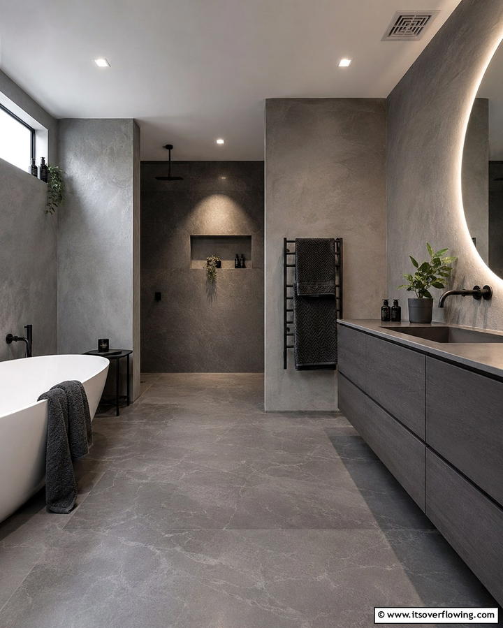 Monochromatic Color Palette - 25 Masculine Bathroom Ideas for a Bold Look