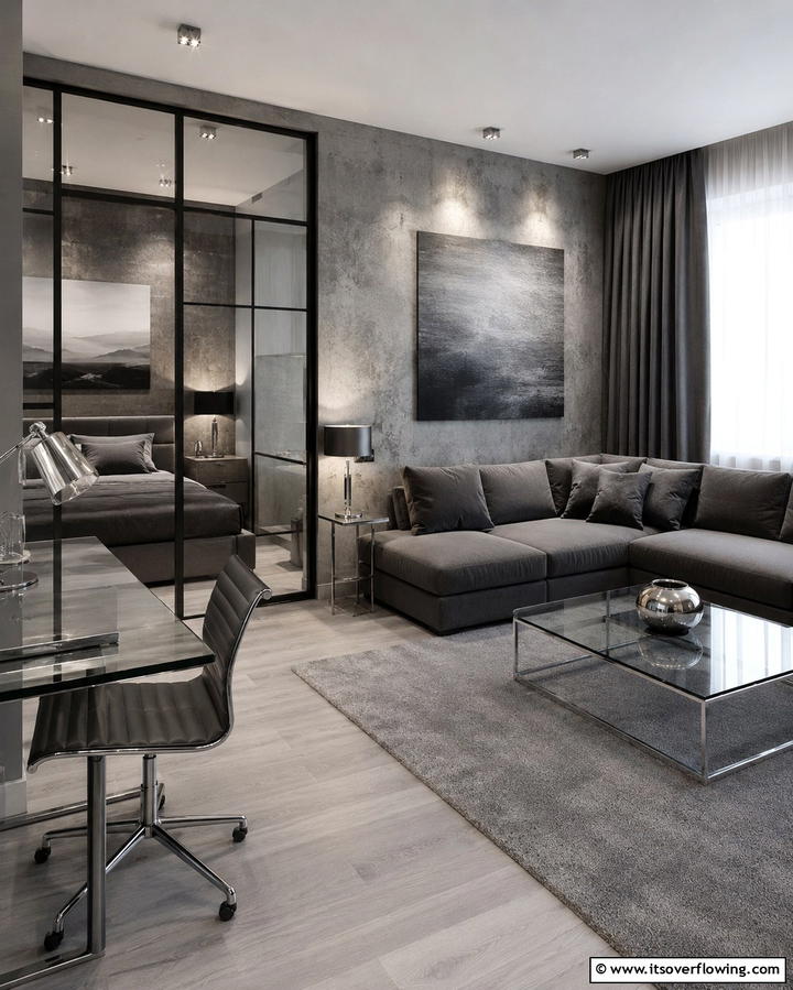 Monochromatic Color Schemes - 25 Small Apartment Ideas for Guys- Stylish & Functional