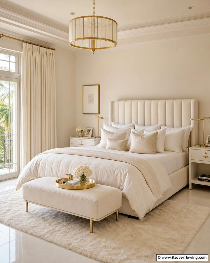 Monochromatic Elegance - 25 Glam Bedroom Ideas for a Luxurious Retreat