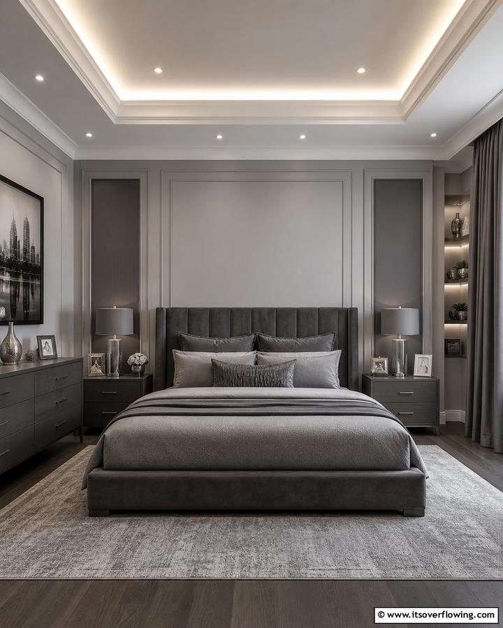 Monochromatic Elegance with Two Shades - 25 Bedroom Painting Ideas With Two Colors for Impact