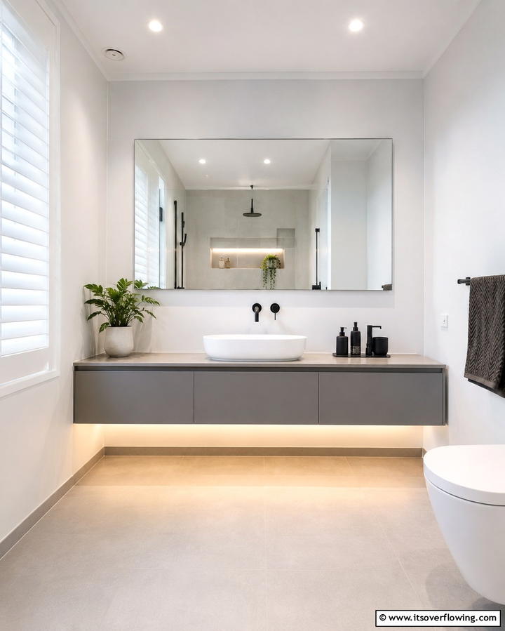 Monochromatic Elegance - 25 Aesthetic Bathroom Ideas for a Spa-Like Retreat