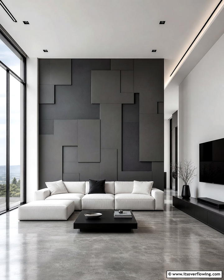 Monochromatic Geometric Patterns - 25 Geometric Accent Wall Ideas for Modern Interiors
