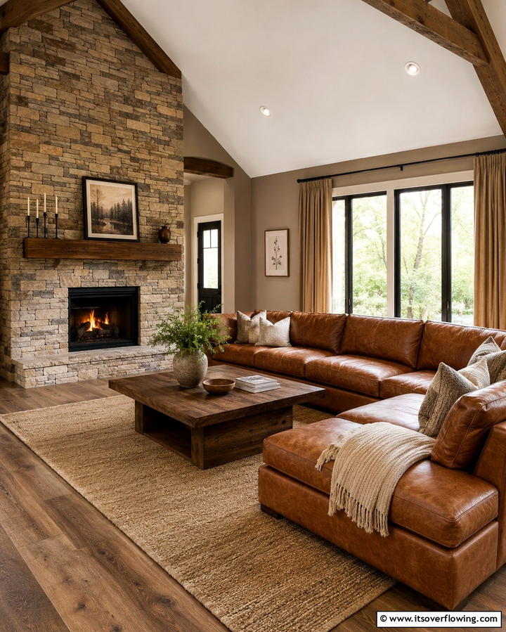 Monochromatic Magic - 25 Living Room Ideas With Sectionals and Fireplace