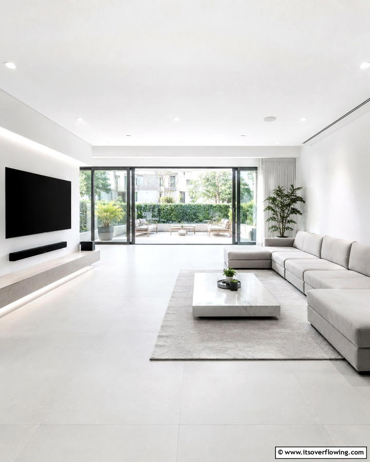 Monochromatic Minimalism - 25 Monochromatic Living Room Ideas for a Sleek Look