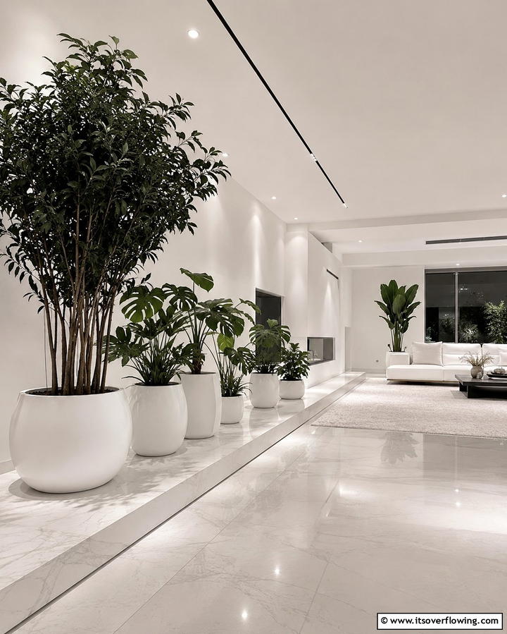 Monochromatic Plant Display - 25 Potted Plant Arrangement Ideas for Stylish Decor