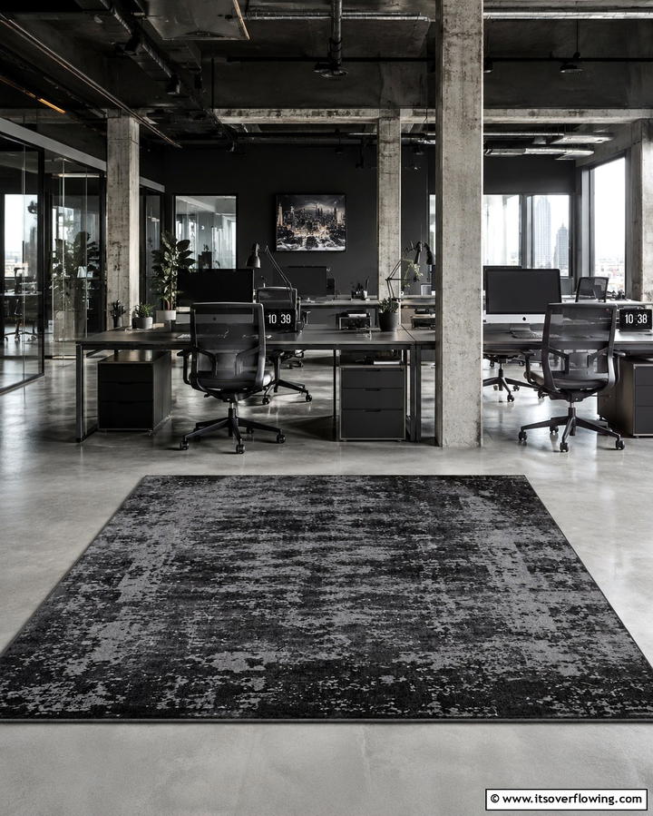Monochromatic Rugs for a Sleek Look - 25 Office Rug Ideas to Transform Your Workspace