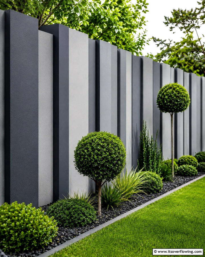 Monochromatic Shades - 25 Fence Painting Ideas to Refresh Your Outdoor Space