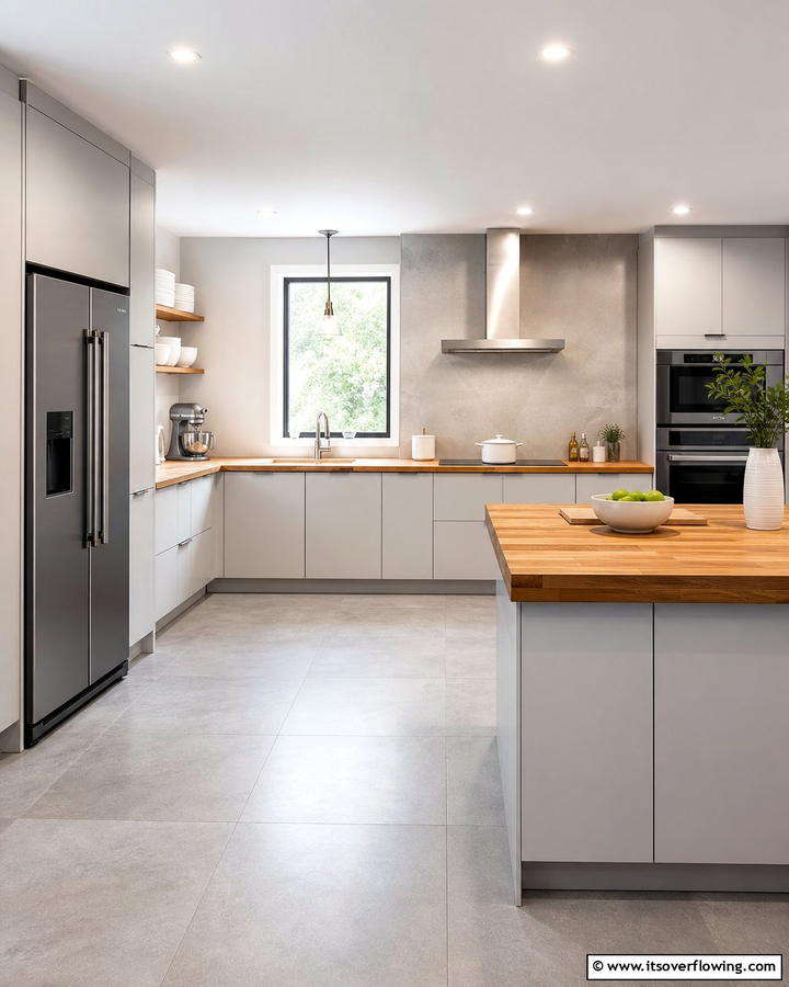 Monochromatic Sophistication - 20 Kitchens with Butcher Block Countertops Ideas
