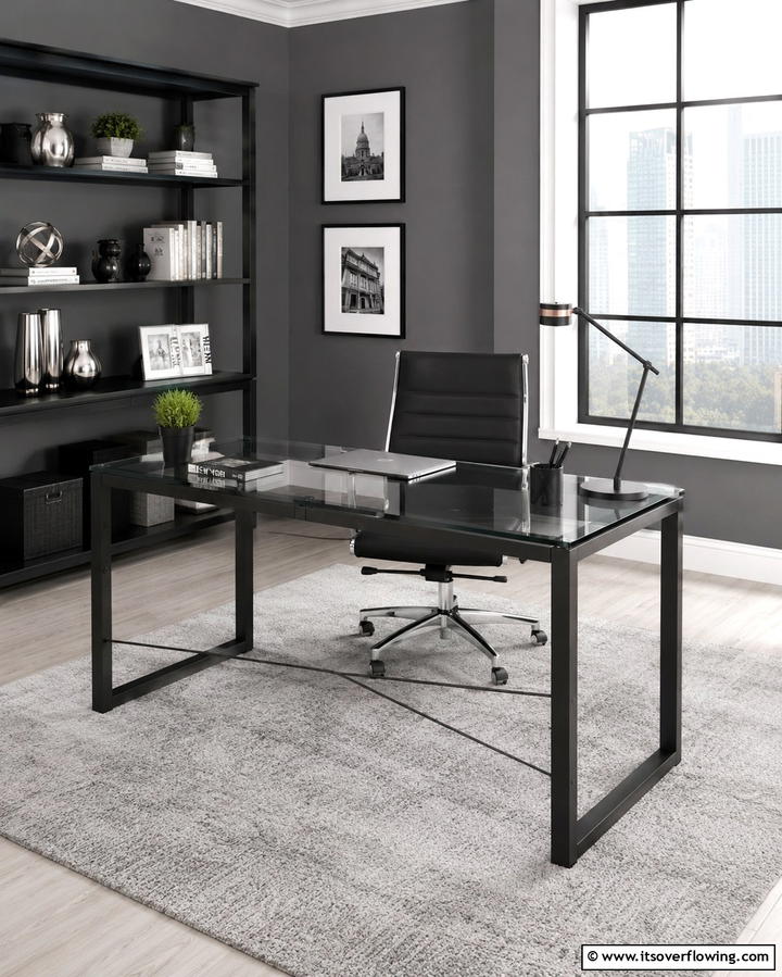 Monochromatic Theme - 30 Moody Dark Home Office Designs for a Productive Workspace