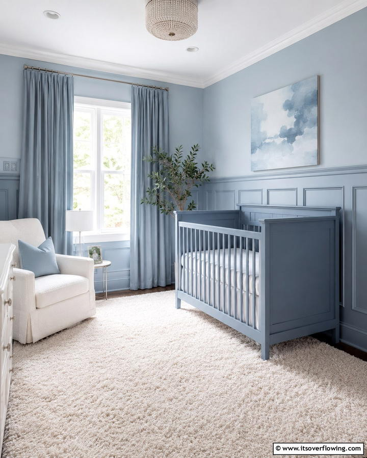 Monochromatic Wainscoting - 20 Adorable Wainscoting Nursery Ideas for Your Baby’s Room