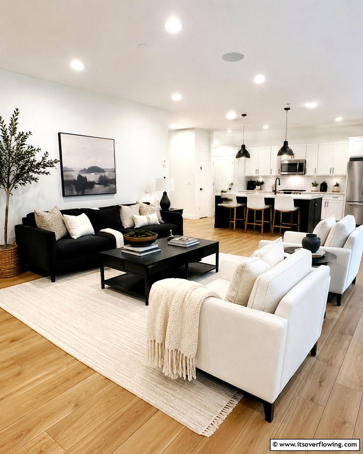 Monochrome Artwork as a Focal Point - 25 Black and White Living Room Ideas for a Classic Look