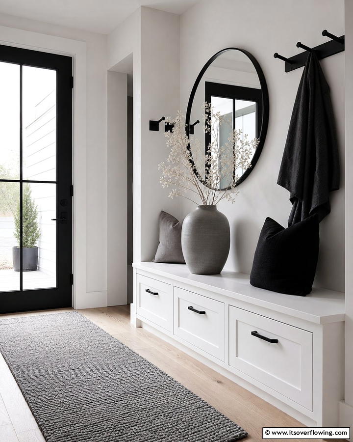 Monochrome Color Palette - 20 Scandinavian Entryway Ideas for a Minimalist Look
