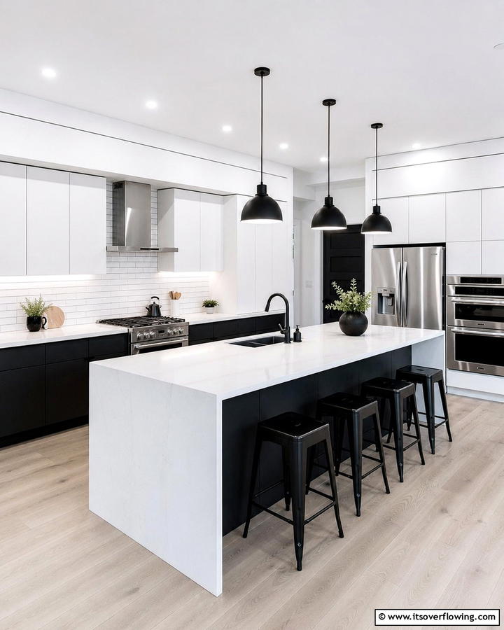 Monochrome Elegance - 21 Striking Black & White Kitchen Ideas for Bold Spaces