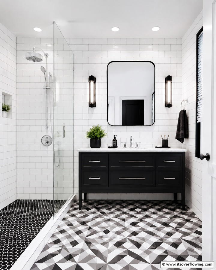 Monochrome Magic Bathroom - 30 Stylish Bathroom Decor Ideas for a Spa-Like Retreat