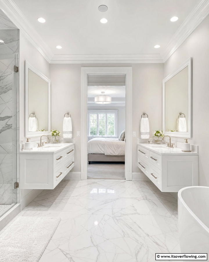 Monochrome Masterpiece - 30 Jack and Jill Bathroom Ideas for Shared Spaces