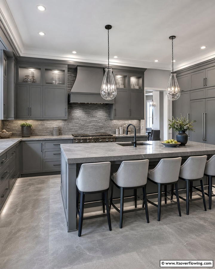 Monochrome Masterpiece - 21 Gray Kitchens- Timeless Designs for Modern Homes