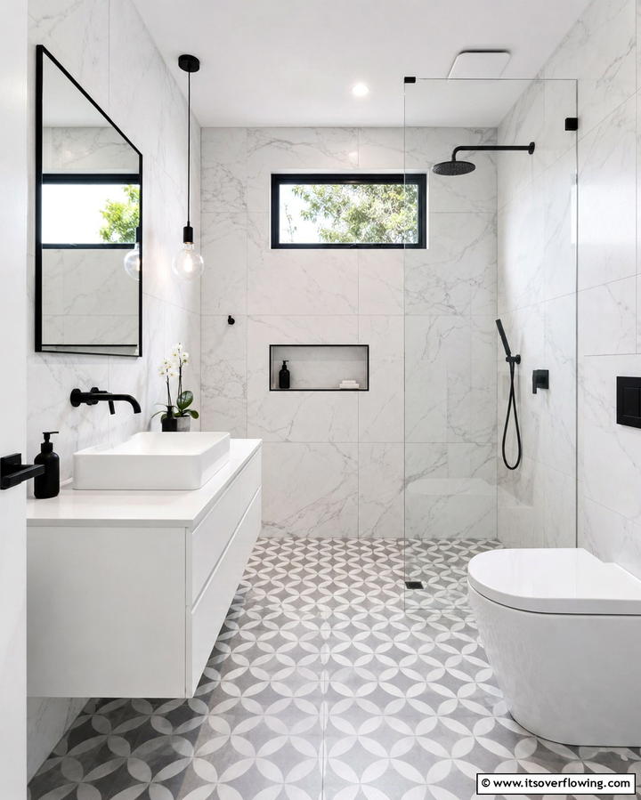 Monochrome Minimalism - 25 Aesthetic Bathroom Ideas for a Spa-Like Retreat