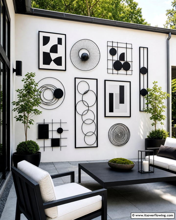 Monochrome Outdoor Art - 25 Black and White Patio Ideas for a Timeless Look