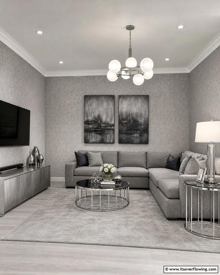 Monochrome Patterns - 21 Living Room Wallpaper Ideas to Refresh Your Decor