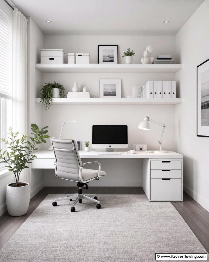 Monochrome Theme - 20 Home Office Background Ideas for Professional Vibes