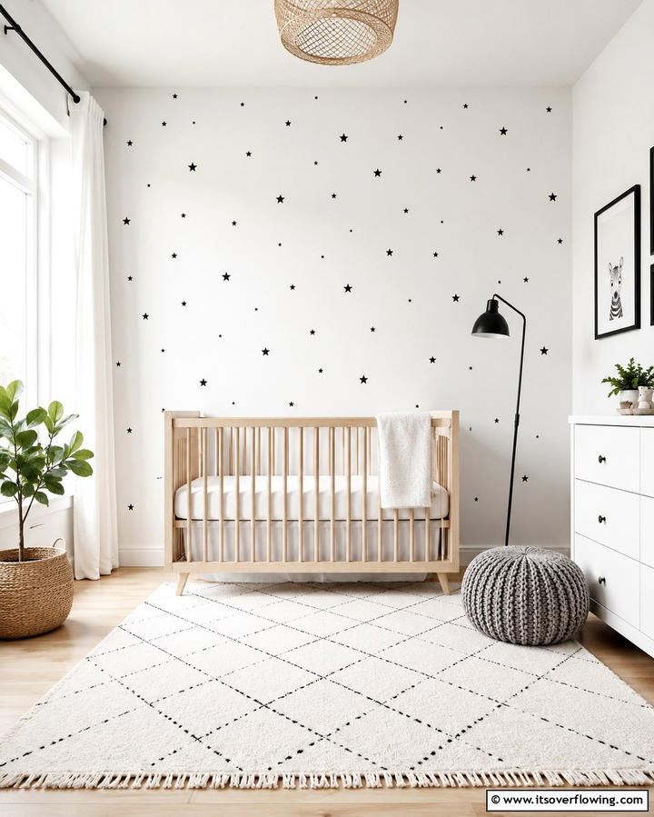Monochrome Wall Decals - 30 Chic Black & White Nursery Ideas for Modern Baby Rooms
