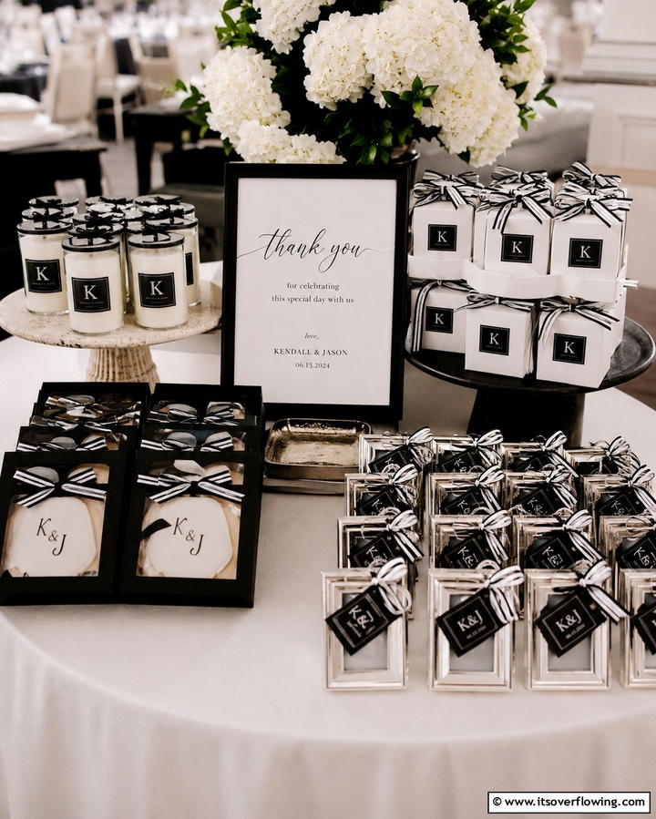 Monochrome Wedding Favors - 25 Black and White Wedding Ideas for Classic Elegance