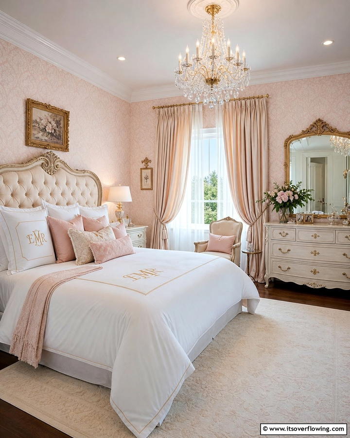Monogrammed Bedding - 20 Blair Waldorf Bedroom Ideas- Chic & Elegant Styles