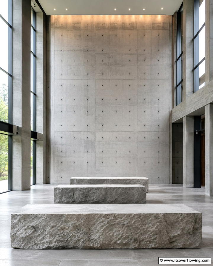 Monolithic Presence - 30 Bold Brutalist Interior Design Concepts for Modern Spaces