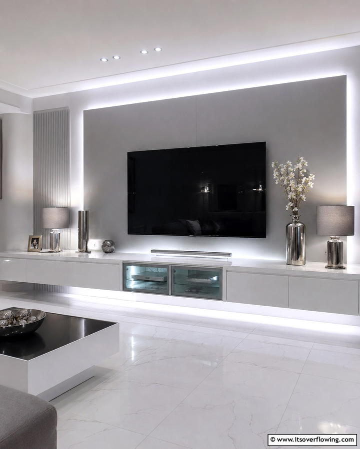 Mood Lighting - 25 TV Console Decor Ideas to Elevate Your Living Room