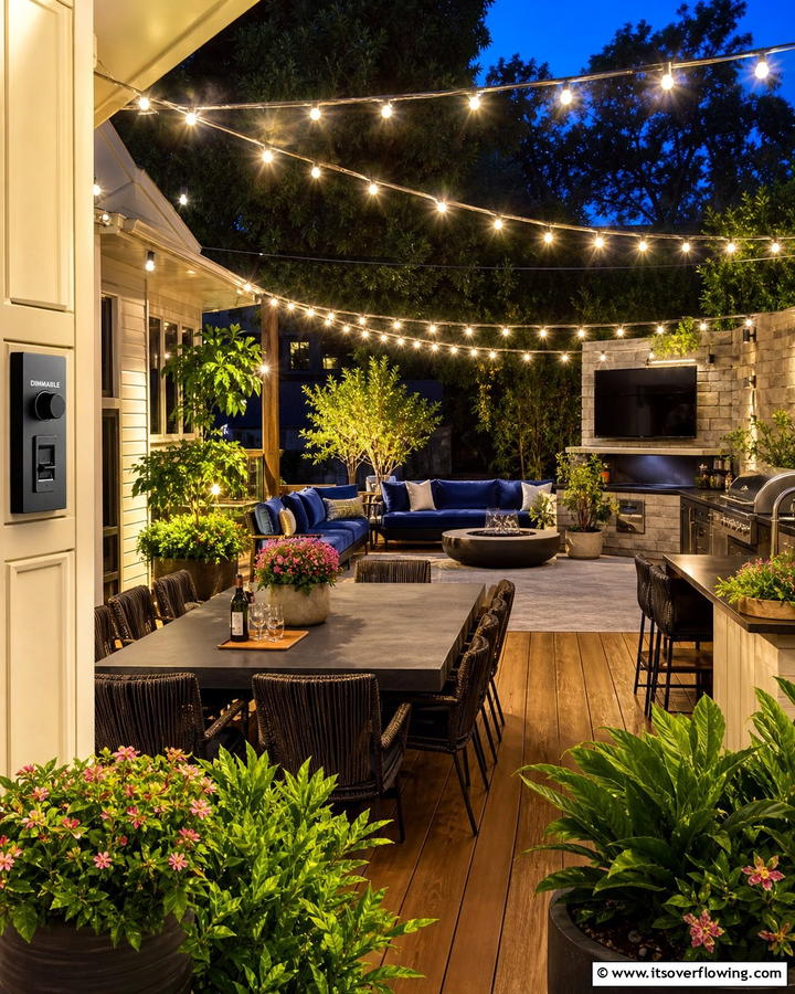 Mood Setting Dimmable Lights - 21 Patio String Light Arrangements for Magical Outdoor Ambiance