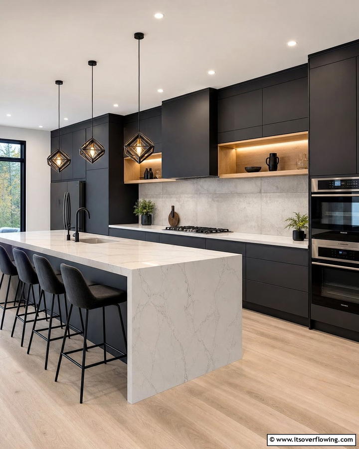 Moody Charcoal Drama - 21 Kitchen Cabinet Color Ideas for Bold & Subtle Styles