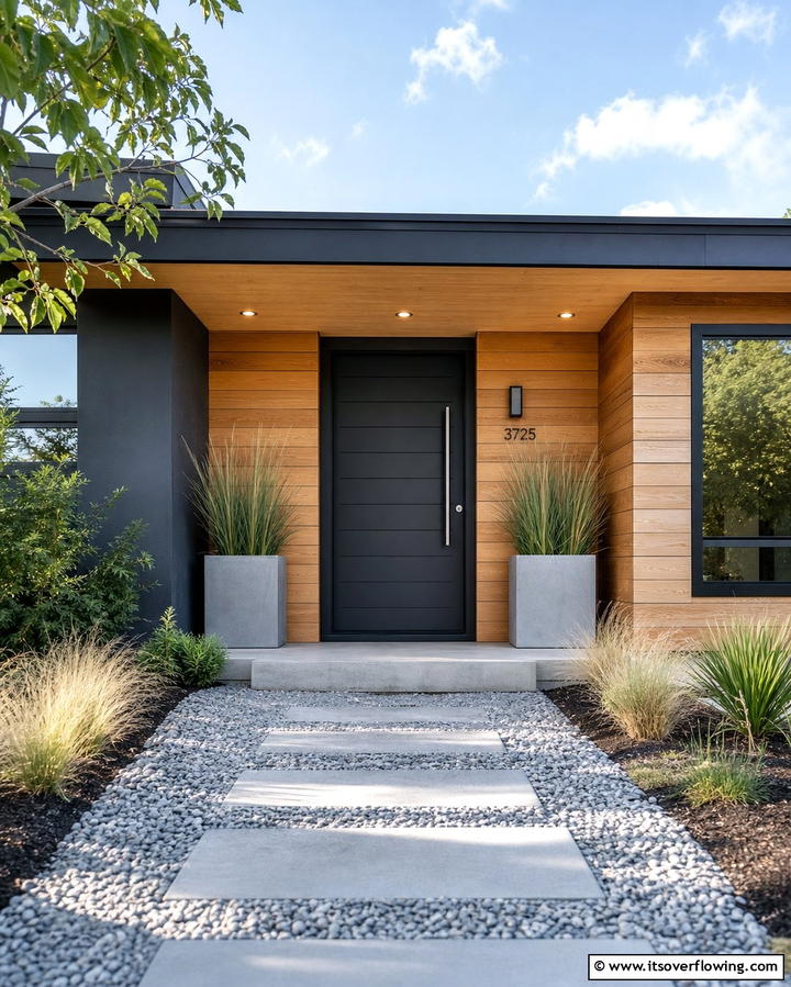 Moody Charcoal - 30 Retro Mid-Century Front Door Colors to Boost Curb Appeal
