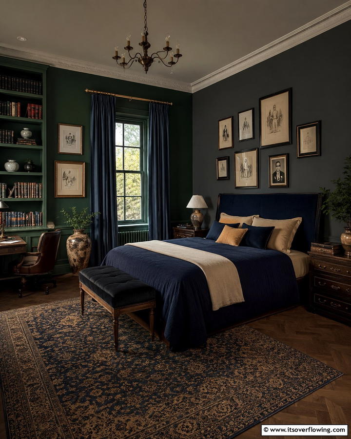 Moody Color Palette - 30 Dark Academia Bedroom Designs for a Scholarly Aesthetic