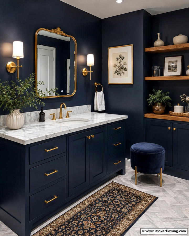 Moody Color Schemes - 25 Eclectic Bathroom Ideas for a Unique and Personalized Space