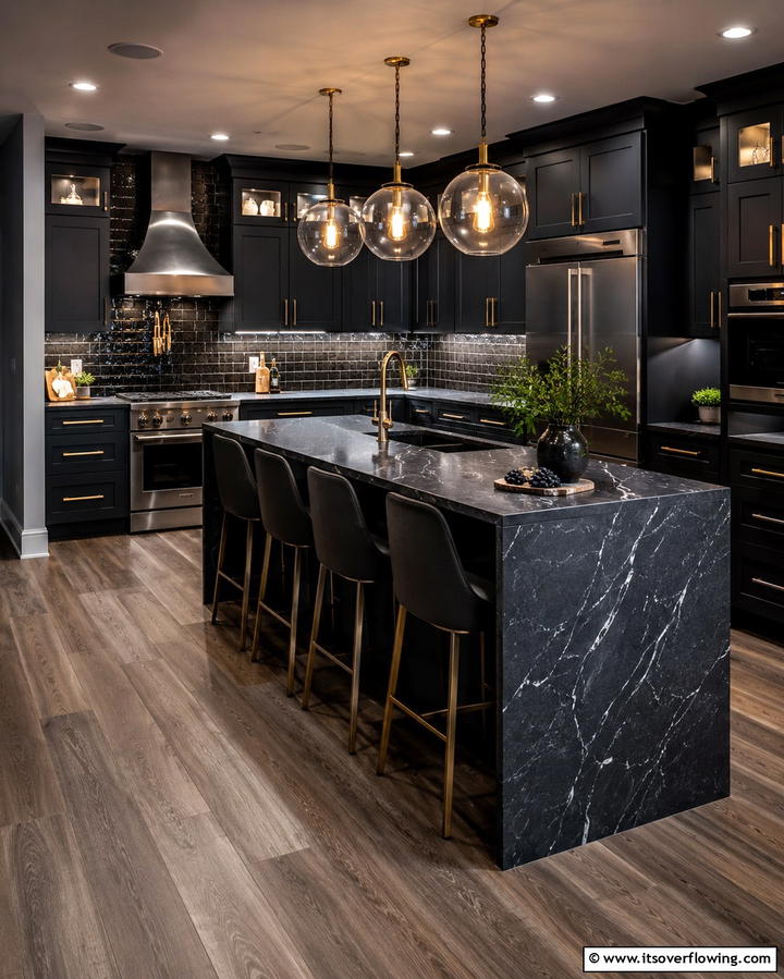 Moody Lighting for Atmosphere - 25 Dark Kitchen Ideas for a Bold and Modern Look